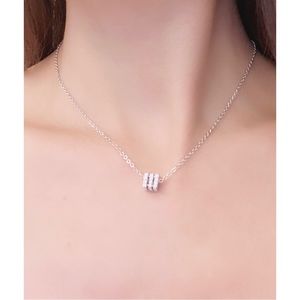 Mini Silver Chain Stacked Layers Faux Diamond Cube Delicate Dainty Necklace